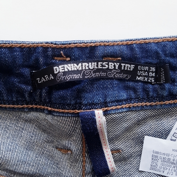 ZARA DENIM RULES BY TRF Blue Distressed Shorts - Picture 5 of 6